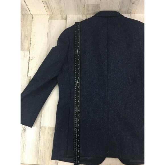 Brooks Brothers Tweed Shetland Cheviot UK Milano Navy Wool 2 Btn Blazer 46R - Picture 16 of 16